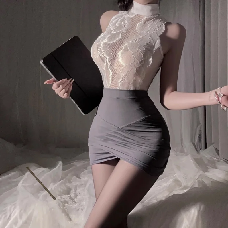 Sexy Office Lady Cosplay Costumes Women Sexy Lingerie Stewardess Outfit Secretary Lace See Through Dress Uniform Set
Sexy Office Lady Cosplay Costumes Women Sexy Lingerie Stewardess Outfit Secretary Lace See Through Dress Uniform Set