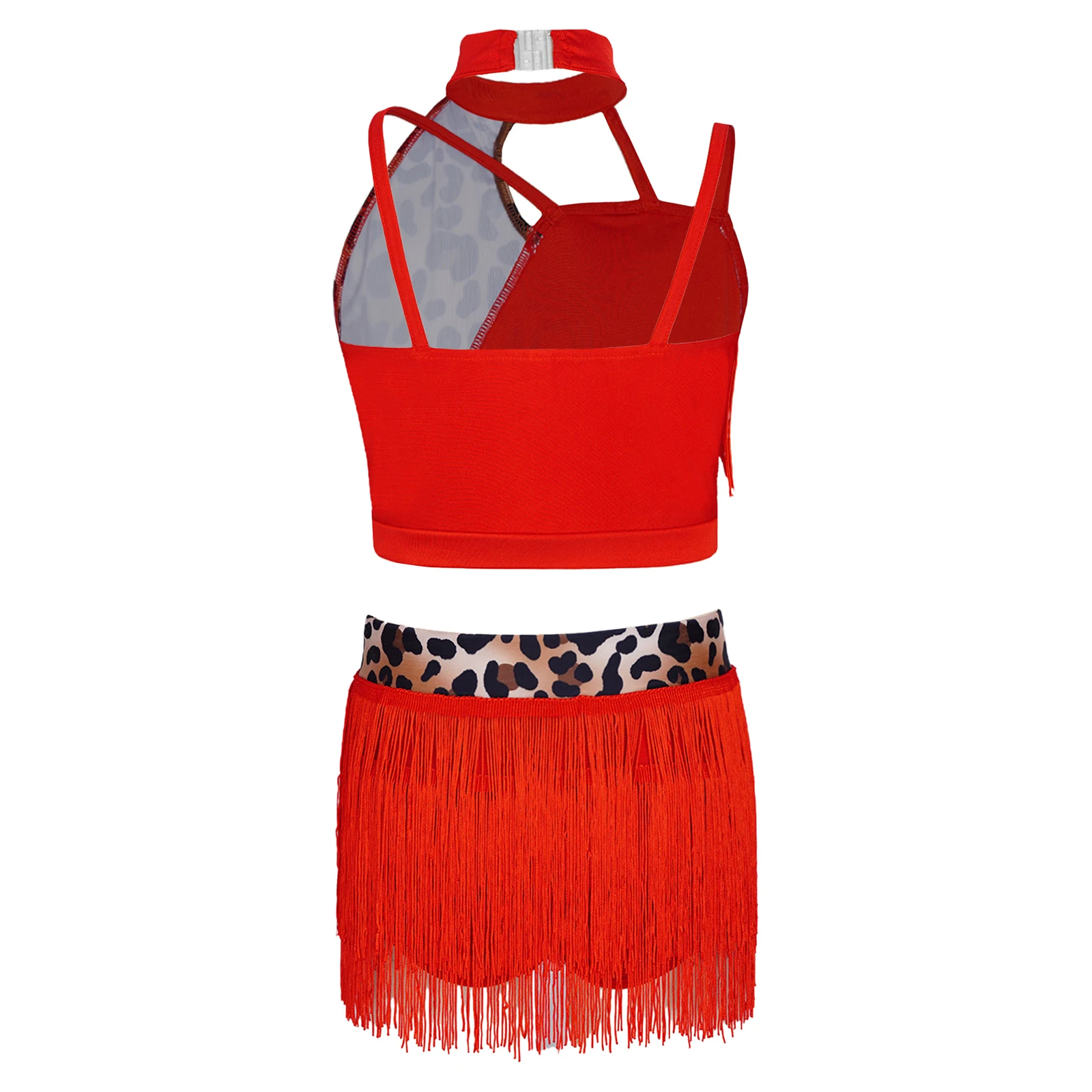 Kids Girls Leopard Printed Latin Dance Outfit Asymmetrical Tassel Vest And Fringed Skirt Set for Tango Salsa Stage Performance
Kids Girls Leopard Printed Latin Dance Outfit Asymmetrical Tassel Vest And Fringed Skirt Set for Tango Salsa Stage Performance