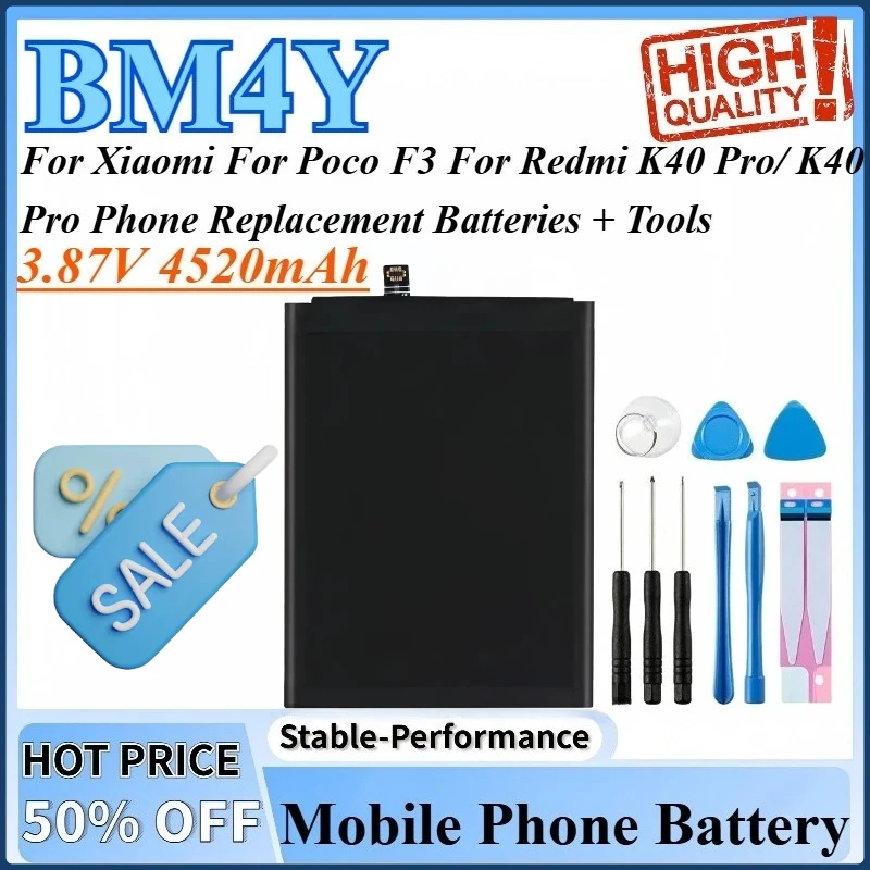 3,87 В, 4520 мАч, BM4Y, аккумулятор для мобильного телефона Redmi K40 Pro/K40 Pro, Poco F3, сменные аккумуляторы для телефона Xiaomi + инструменты
3,87 В, 4520 мАч, BM4Y, аккумулятор для мобильного телефона Redmi K40 Pro/K40 Pro, Poco F3, сменные аккумуляторы для телефона Xiaomi + инструменты
