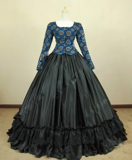 Blue Satin Long Sleeve Petticoat Gothic Dress Lolita Costume Victorian Ball Gown Halloween Carnival Cosplay Dresses For Women
Blue Satin Long Sleeve Petticoat Gothic Dress Lolita Costume Victorian Ball Gown Halloween Carnival Cosplay Dresses For Women