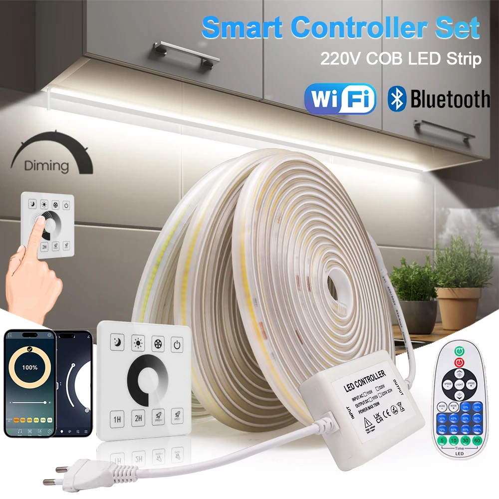 Tuya Wi-Fi 220 В COB Светодиодная лента Bluetooth Настенная сенсорная регулировка с регулируемой яркостью 23 клавиши Пульт дистанционного управления 750 Вт Комплект контроллера 288 светодиодов/м Гибкая лампа Водонепроницаемая
Tuya Wi-Fi 220 В COB Светодиодная лента Bluetooth Настенная сенсорная регулировка с регулируемой яркостью 23 клавиши Пульт дистанционного управления 750 Вт Комплект контроллера 288 светодиодов/м Гибкая лампа Водонепроницаемая