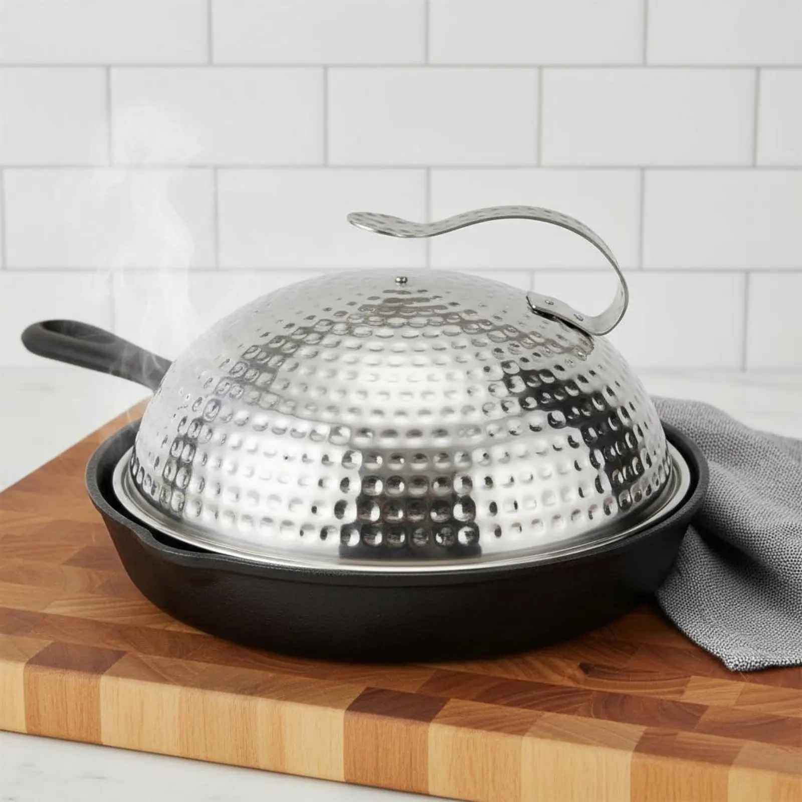 Teppanyaki Grill Lid Rust Non-Rusting Hammered Dome Cover Stainless Steel Food Dome Uncoated Griddle Steaming Lid for Chefs
Teppanyaki Grill Lid Rust Non-Rusting Hammered Dome Cover Stainless Steel Food Dome Uncoated Griddle Steaming Lid for Chefs