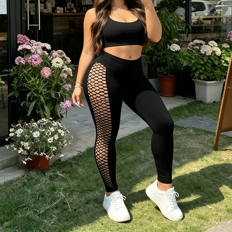 Sexy Female Solid Color Hollowout Sides LeggingsStretchy High Waisted Push Up Yoga Fitness Tights 9-point pantyhose For Women
Sexy Female Solid Color Hollowout Sides LeggingsStretchy High Waisted Push Up Yoga Fitness Tights 9-point pantyhose For Women