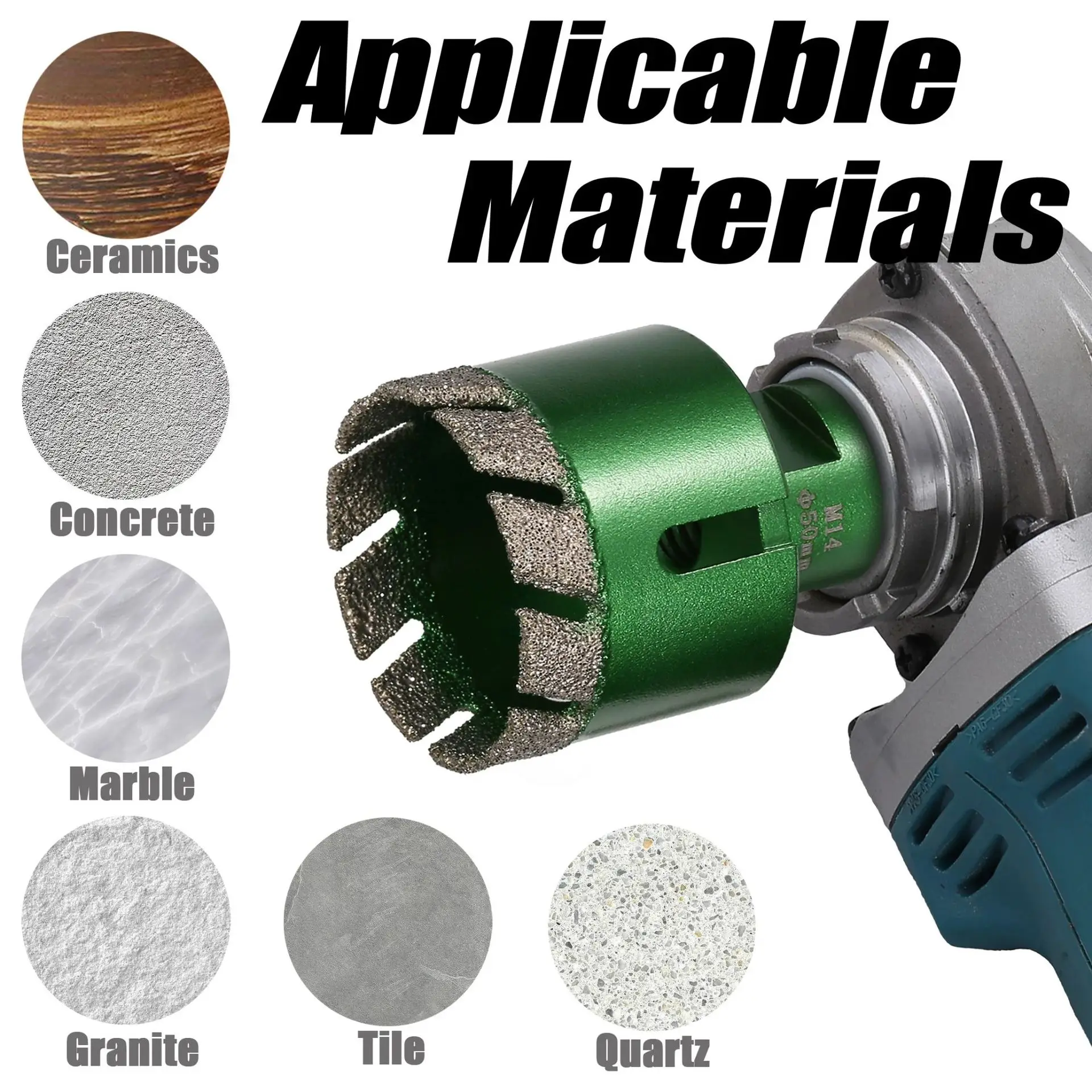 Rapid Installation Diamond Hole Cutter 6-50mm for Hard Materials, Threaded Design & Efficient Cutting Power Core Drill
Rapid Installation Diamond Hole Cutter 6-50mm for Hard Materials, Threaded Design & Efficient Cutting Power Core Drill