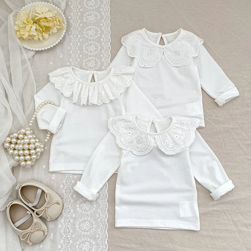 2025 Baby Girl Fashion Peter Pan Collar Lace Trim T Shirt Solid Color Spring Autumn Kids Top Cute Blouse for Toddler Princess
2025 Baby Girl Fashion Peter Pan Collar Lace Trim T Shirt Solid Color Spring Autumn Kids Top Cute Blouse for Toddler Princess