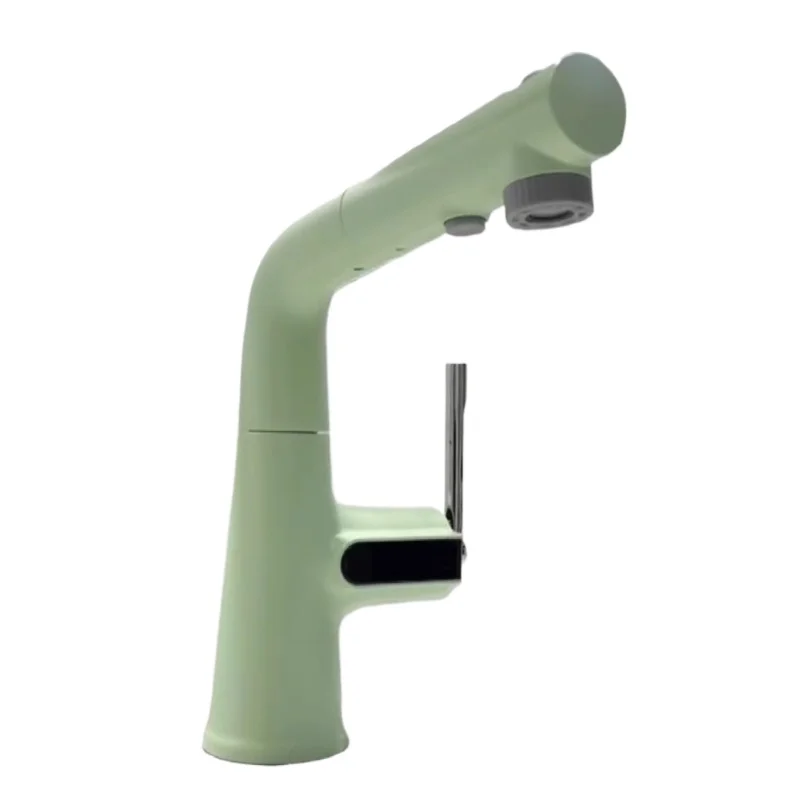 Matcha Green Pull-out Faucet with Digital Display Lifting and Rotating Hot and Cold Water Faucet for Shampooing and Gargling
Matcha Green Pull-out Faucet with Digital Display Lifting and Rotating Hot and Cold Water Faucet for Shampooing and Gargling