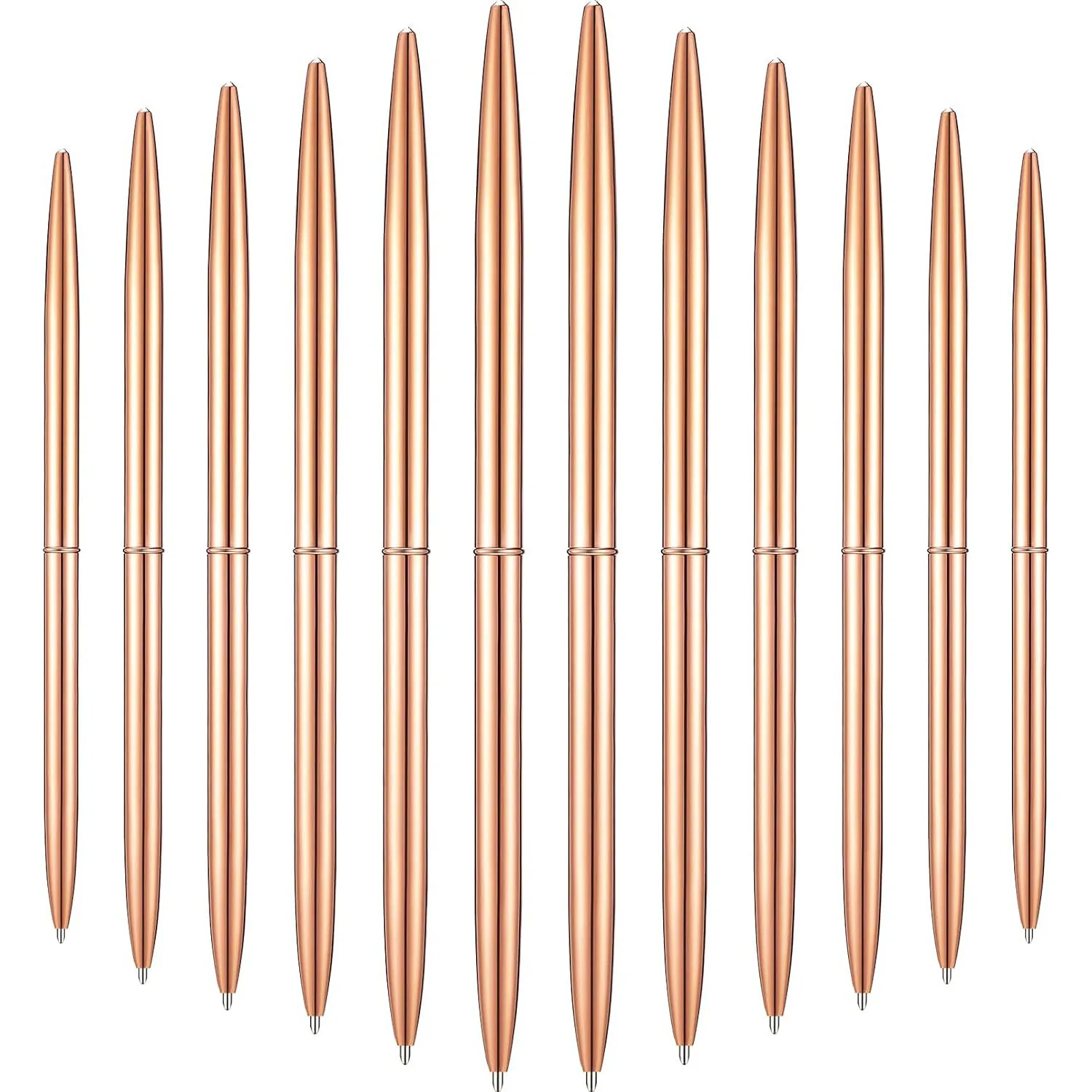 12Pcs Rose Gold Ballpoint Pens Slim Metallic Retractable Lightweight Pens Set 1mm Medium Point Pens for Wedding Guest Book Gift
12Pcs Rose Gold Ballpoint Pens Slim Metallic Retractable Lightweight Pens Set 1mm Medium Point Pens for Wedding Guest Book Gift