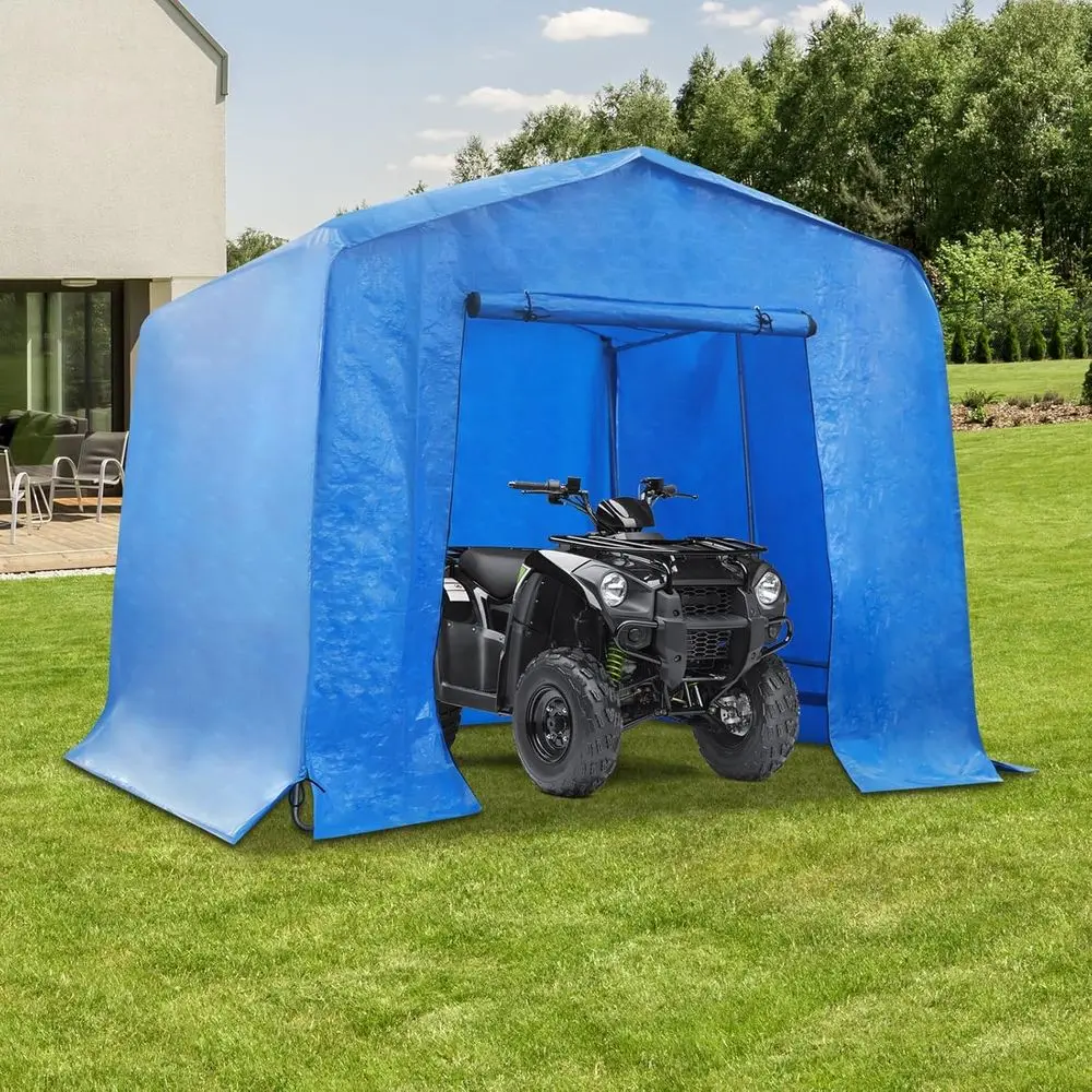 Portable Steel Outdoor Shed with Waterproof Cover and Roll-Up Door for Motorcycles, Bikes, and Lawn Mowers
Portable Steel Outdoor Shed with Waterproof Cover and Roll-Up Door for Motorcycles, Bikes, and Lawn Mowers