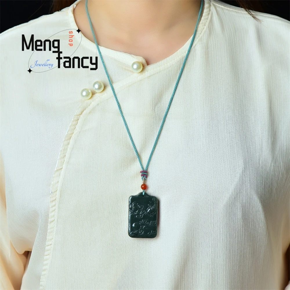 Delicate Popular Natural Hetian Jade Auspicious Fish Pendant Necklace Gift For Men And Women Luxury Necklace
Delicate Popular Natural Hetian Jade Auspicious Fish Pendant Necklace Gift For Men And Women Luxury Necklace