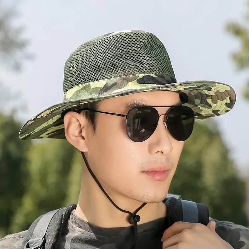 Camouflage Sun Hat for Men Summer Breathable Big Eave Sunshade Hat Outdoor Sport Climbing Hat Fishing Caps Foldable with Buckle
Camouflage Sun Hat for Men Summer Breathable Big Eave Sunshade Hat Outdoor Sport Climbing Hat Fishing Caps Foldable with Buckle