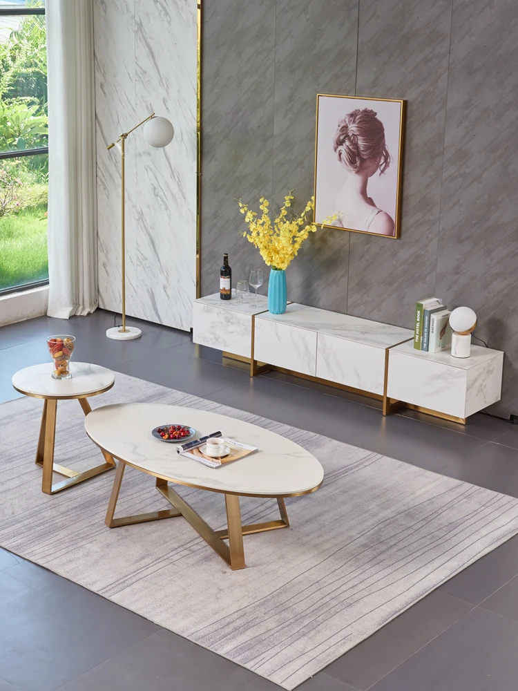 Mild Luxury Marble Coffee Table TV Cabinet Nordic Simple Household Size round Stone Plate Tea Table
Mild Luxury Marble Coffee Table TV Cabinet Nordic Simple Household Size round Stone Plate Tea Table