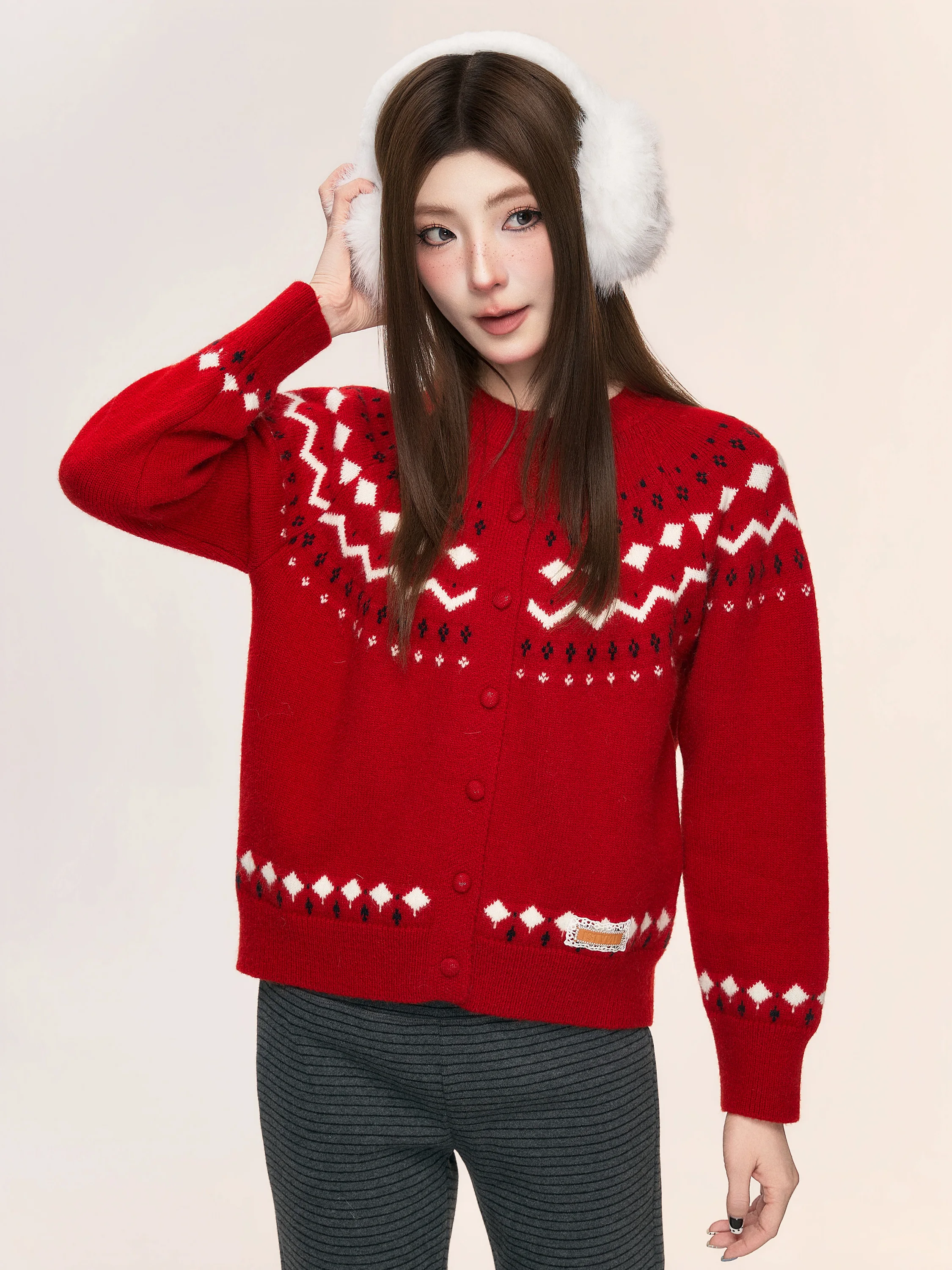 ISNI Store Red Pattern Knitted Open Cardigan Sweet Youthful Faionable Sweater Women Autumn Winter New Sle Casual Sle
ISNI Store Red Pattern Knitted Open Cardigan Sweet Youthful Faionable Sweater Women Autumn Winter New Sle Casual Sle