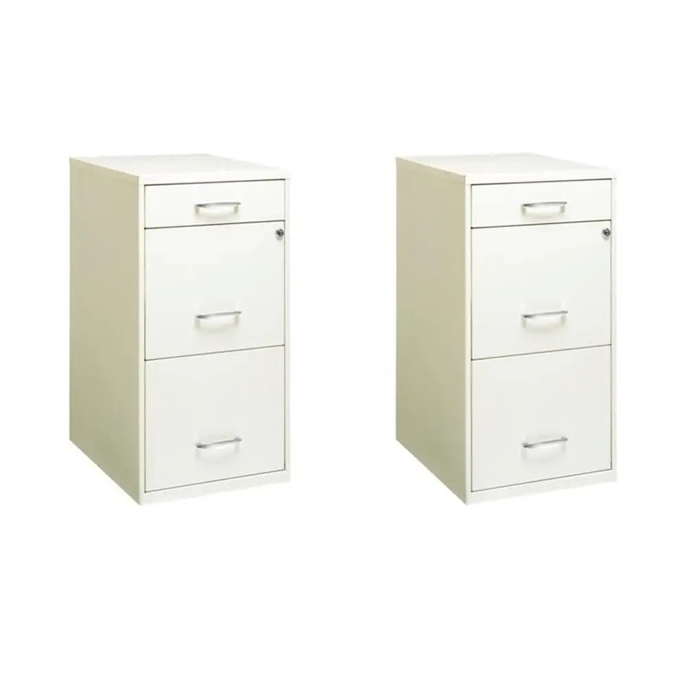 Set of 2 18 D 3Drawer Metal Filing Cabinet with Pencil Drawer
Set of 2 18 D 3Drawer Metal Filing Cabinet with Pencil Drawer