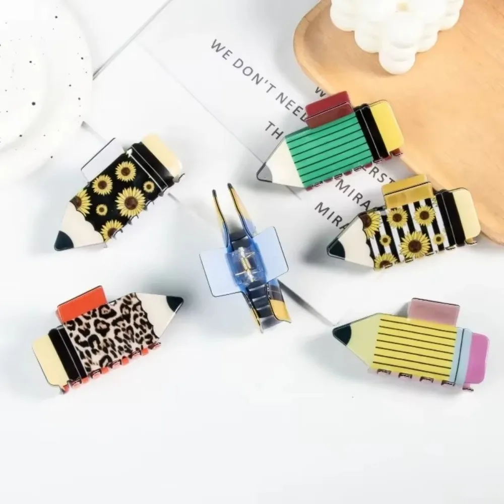 Creative Acrylic Pencil Hair Clip Back To School Book Styling Hair Claw Clip Stripe Sunflower Hair Claw Students
Creative Acrylic Pencil Hair Clip Back To School Book Styling Hair Claw Clip Stripe Sunflower Hair Claw Students