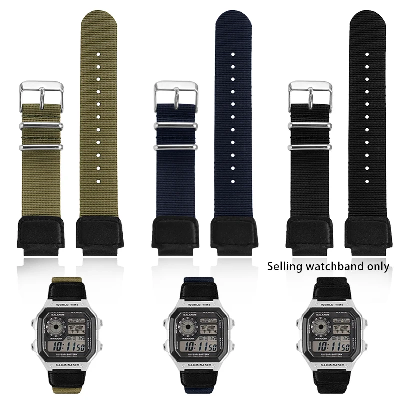 Нейлоновый ремешок 18 мм для Casio 3299 AE-1200 1100 A158/159, студенческие электронные часы, мужской спортивный браслет на запястье
Нейлоновый ремешок 18 мм для Casio 3299 AE-1200 1100 A158/159, студенческие электронные часы, мужской спортивный браслет на запястье