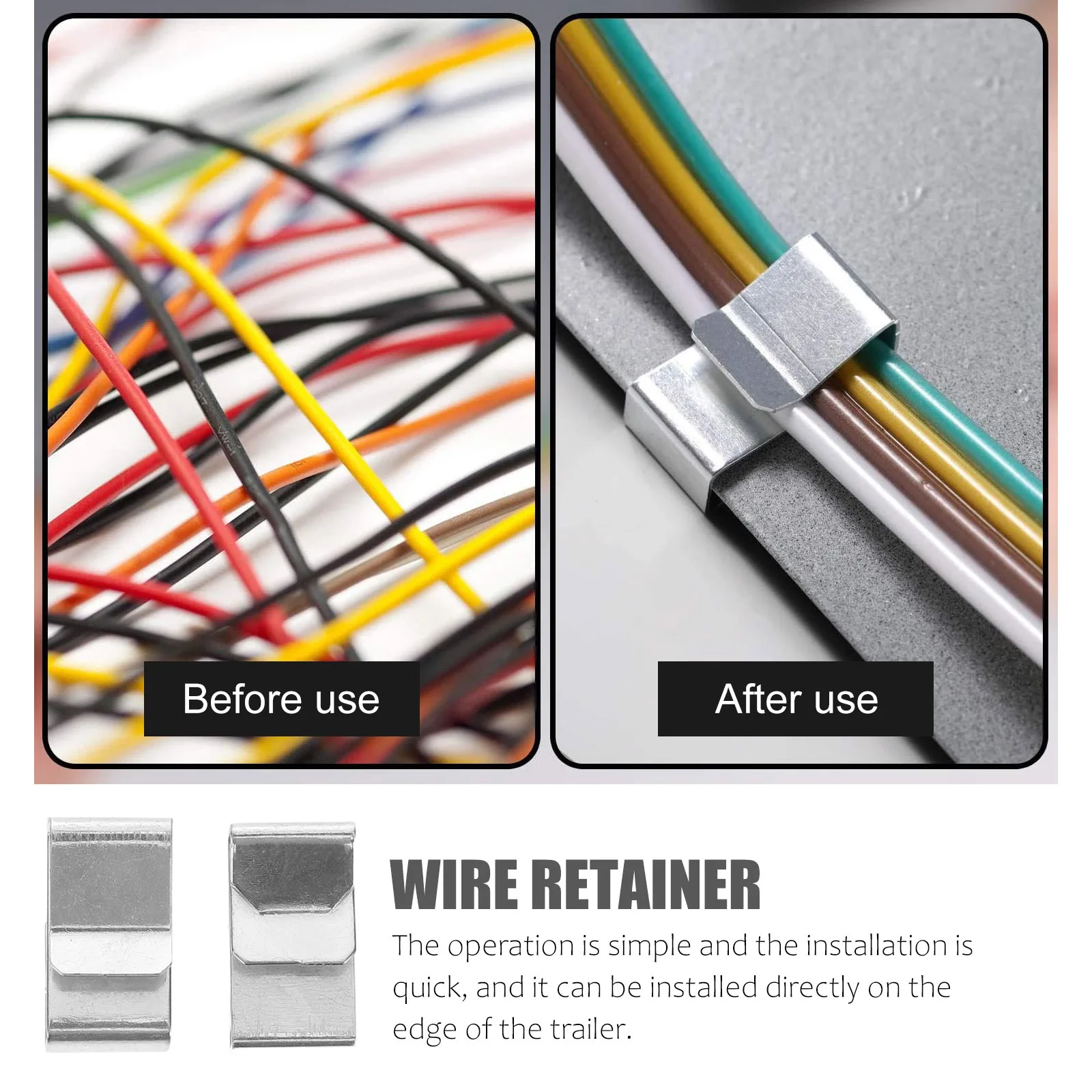 75pcs Wire Clips Metal Cable Fasteners Trailer Wiring Clamps For Solar Panel Boat Car Cord Management Steel Rope Clamp
75pcs Wire Clips Metal Cable Fasteners Trailer Wiring Clamps For Solar Panel Boat Car Cord Management Steel Rope Clamp