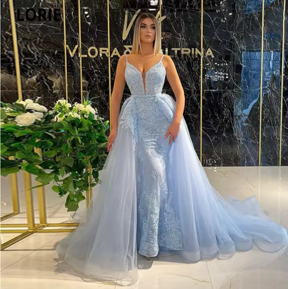 Sky Blue Tulle Long Evening Party Dress Sleeveless V-neck Spaghetti Straps Formal Robes De Soirée Robe De Soirée Femme
Sky Blue Tulle Long Evening Party Dress Sleeveless V-neck Spaghetti Straps Formal Robes De Soirée Robe De Soirée Femme