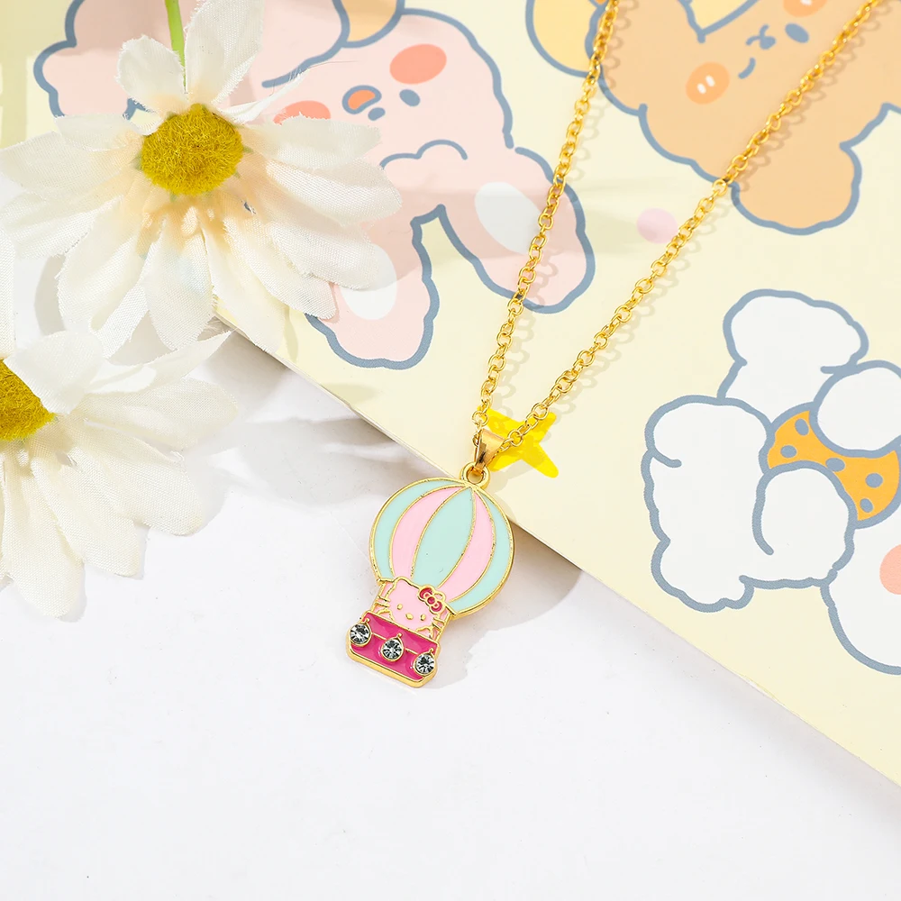 Hello Kitty Anime Cartoon Hot Air Balloon Necklace Fashion Cute Metal Pendant for Girls Jewelry Accessory Gifts
Hello Kitty Anime Cartoon Hot Air Balloon Necklace Fashion Cute Metal Pendant for Girls Jewelry Accessory Gifts