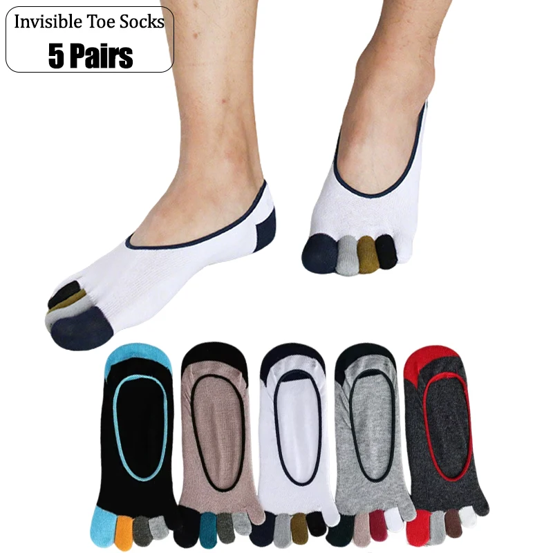 5 Pairs Men's Five Toe No Show Socks Breathable Cotton Colorful Patchwork Invisible Boat Socks Anti-slip Low Cut Toe Socks
5 Pairs Men's Five Toe No Show Socks Breathable Cotton Colorful Patchwork Invisible Boat Socks Anti-slip Low Cut Toe Socks