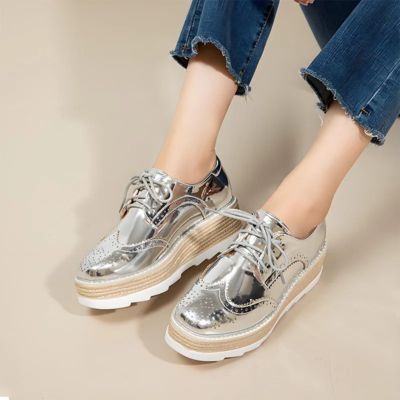 Оксфорды на танкетке, женская обувь, кожаные туфли-лодочки на платформе со шнуровкой, лоферы с квадратным носком, винтажная удлиняющая обувь, модные Zapatos De Mujer
Оксфорды на танкетке, женская обувь, кожаные туфли-лодочки на платформе со шнуровкой, лоферы с квадратным носком, винтажная удлиняющая обувь, модные Zapatos De Mujer