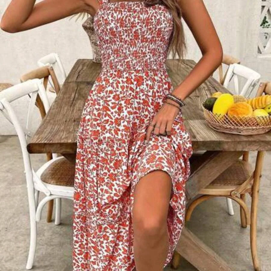 【New style】Women's Summer Spaghetti Strap Ditsy Floral Vacation Dress
【New style】Women's Summer Spaghetti Strap Ditsy Floral Vacation Dress