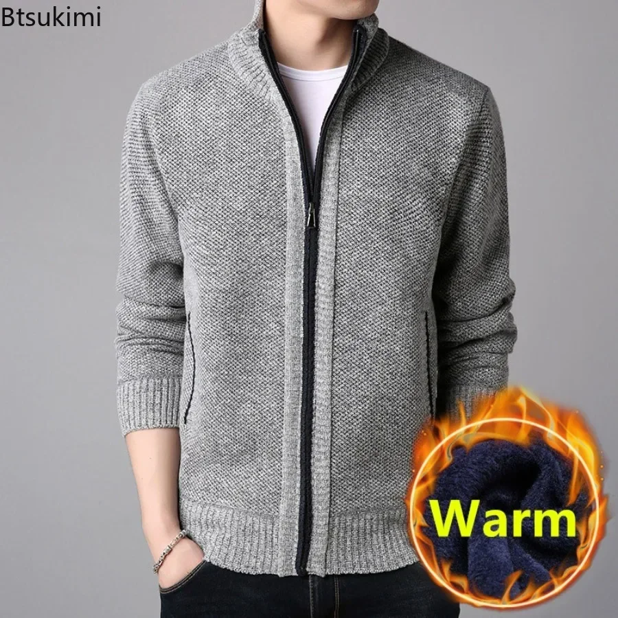 New2025 Men's Zipper Knitted Cardigan Sweater Autumn Winter Thickened Plush Stand Collar Solid Slim Warm Knit Coat Sweater Male
New2025 Men's Zipper Knitted Cardigan Sweater Autumn Winter Thickened Plush Stand Collar Solid Slim Warm Knit Coat Sweater Male