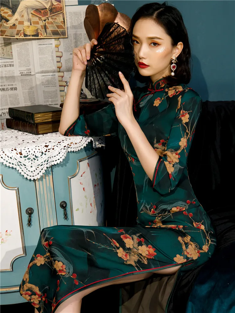 Revised Long Spring Autumn Sle Retro Chinese Daily Large Size een Women's mid Sve Traditional Chinese Costume
Revised Long Spring Autumn Sle Retro Chinese Daily Large Size een Women's mid Sve Traditional Chinese Costume