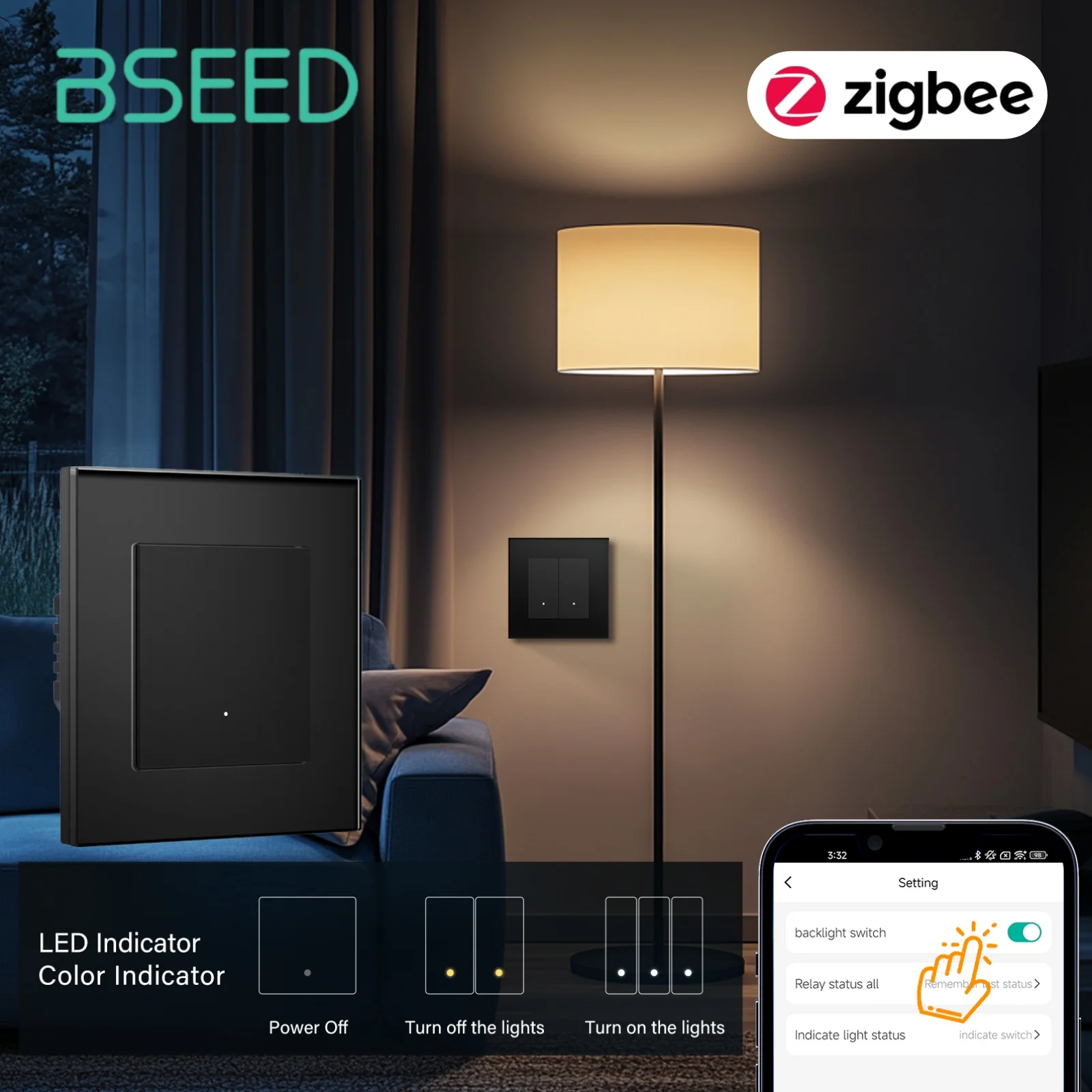 BSEED ZigBee Click Switches Wall Smart Click Button Light Switches Yellow Backlight Glass Frame Tuya APP Switch EU Standard
BSEED ZigBee Click Switches Wall Smart Click Button Light Switches Yellow Backlight Glass Frame Tuya APP Switch EU Standard