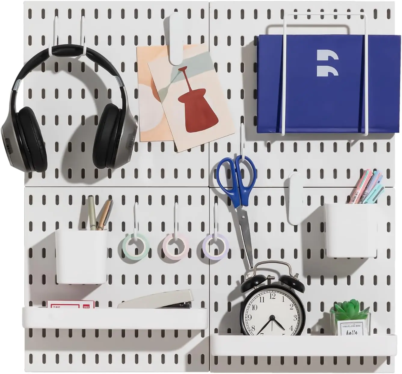 Modular Pegboard Wall Organizer Kit for Home Storage and Display, White 22x22 Inches
Modular Pegboard Wall Organizer Kit for Home Storage and Display, White 22x22 Inches