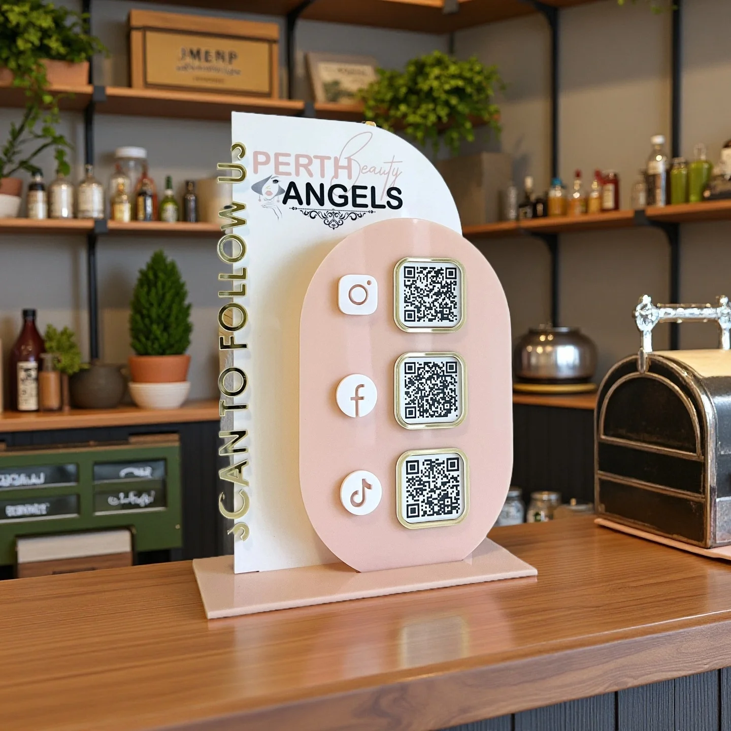 Custom Contemporary QR Code Display Stand Acrylic Business Sign with Logo Digital Payment Social Media Plaque for Retail Stores
Custom Contemporary QR Code Display Stand Acrylic Business Sign with Logo Digital Payment Social Media Plaque for Retail Stores