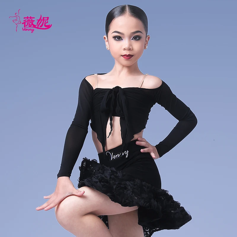Venny Style Latin Dance Wear Autumn Winter New Practice Set: Strapless Long Sleeve Bow Top & Floral Skirt Dance Costume
Venny Style Latin Dance Wear Autumn Winter New Practice Set: Strapless Long Sleeve Bow Top & Floral Skirt Dance Costume