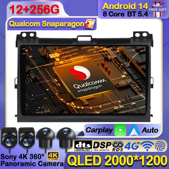 Android 14 Car Radio For Toyota Land Cruiser Prado 120 LC120 2003 - 2009 Wireless Carplay Auto Multimedia Player GPS Navi 4G BT
Android 14 Car Radio For Toyota Land Cruiser Prado 120 LC120 2003 - 2009 Wireless Carplay Auto Multimedia Player GPS Navi 4G BT