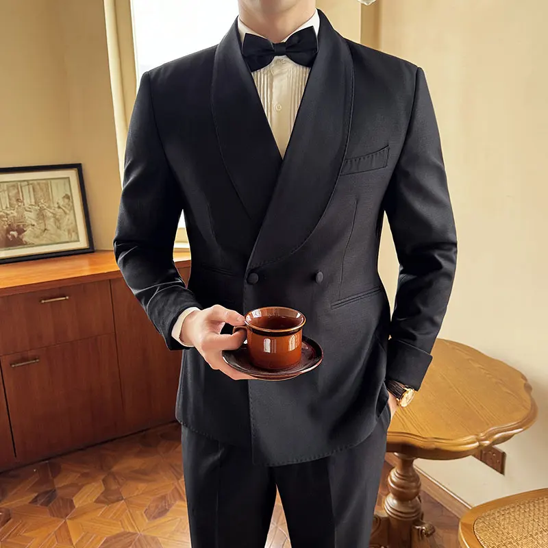 2 Piece Suit Shawl Collar Men's Wedding Formal Dress Suit Casual Business Blazer Trousers Office Work Party Prom Suit Black
2 Piece Suit Shawl Collar Men's Wedding Formal Dress Suit Casual Business Blazer Trousers Office Work Party Prom Suit Black