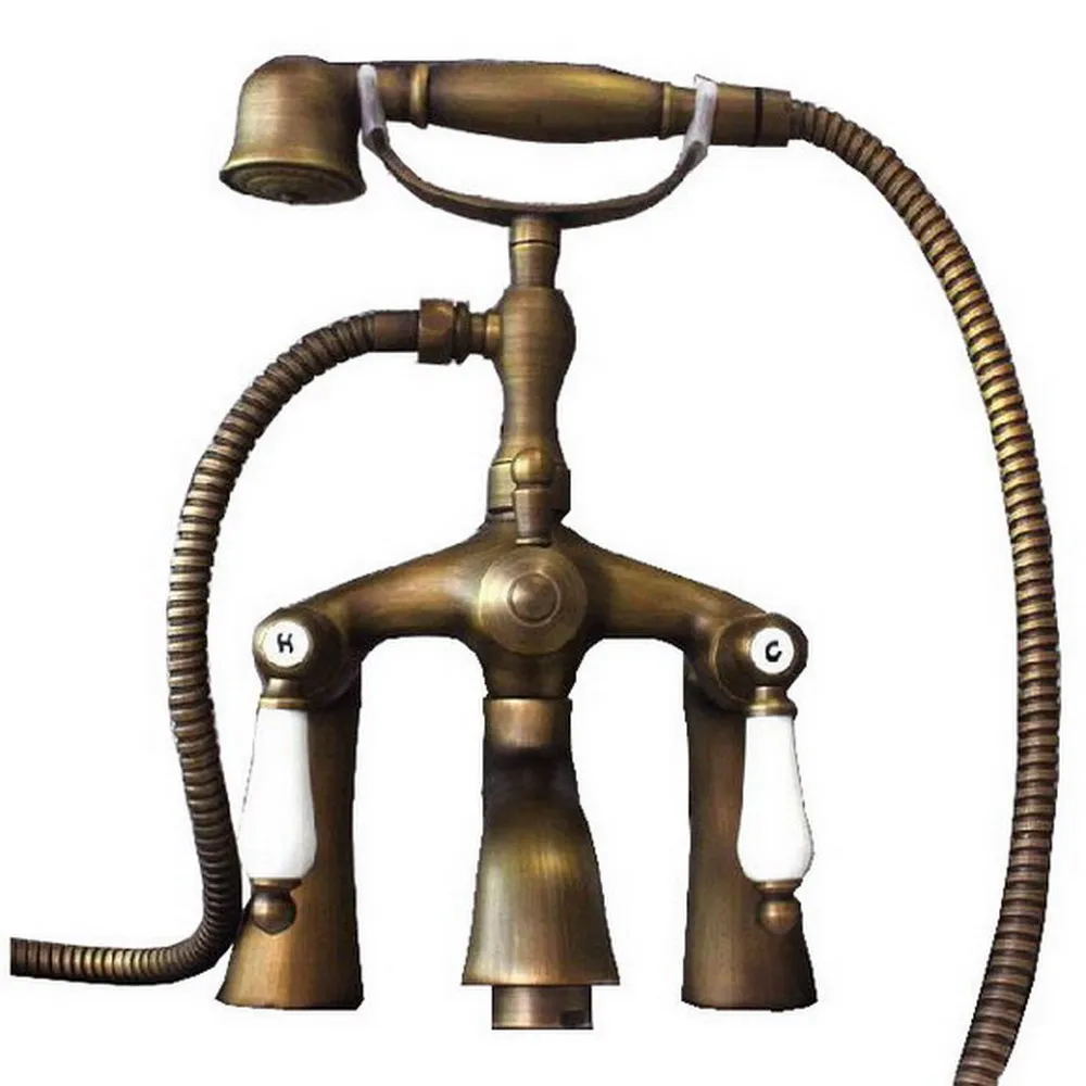 Antique Brass Bathroom Clawfoot Bath Tub Faucet Mixer Tap Ceramic Handle Hand Shower Head Ntf038
Antique Brass Bathroom Clawfoot Bath Tub Faucet Mixer Tap Ceramic Handle Hand Shower Head Ntf038