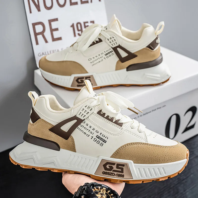 Men's Lace-up Vulcanized Shoes Platform PU Leather Sneakers Breathable Non-slip Versatile Man Running Shoes Zapatillas De Hombre
Men's Lace-up Vulcanized Shoes Platform PU Leather Sneakers Breathable Non-slip Versatile Man Running Shoes Zapatillas De Hombre