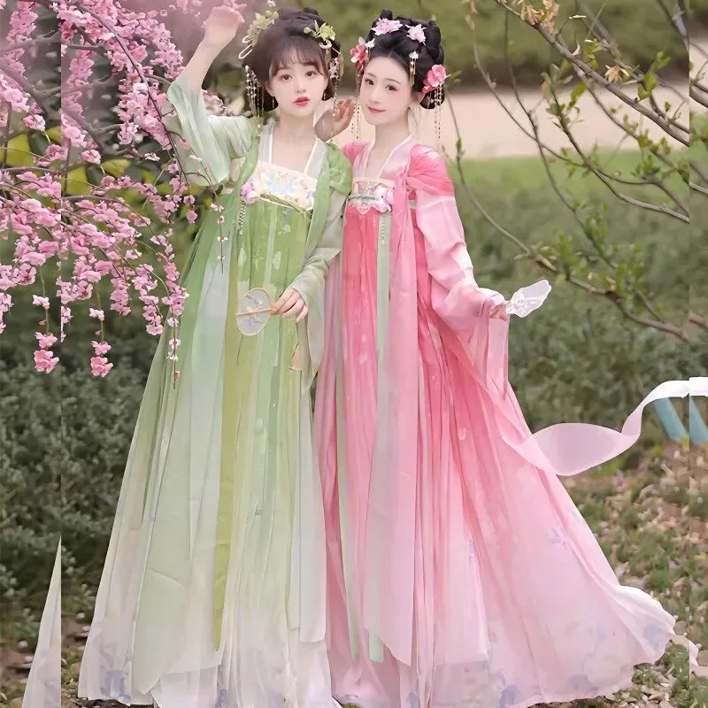 Hanfu Women Chinese Traditional Cosplay Costume Ancient Tang Dynasty Vintage Print Green&Blue Hanfu Dress Party Outfit Plus Size
Hanfu Women Chinese Traditional Cosplay Costume Ancient Tang Dynasty Vintage Print Green&Blue Hanfu Dress Party Outfit Plus Size