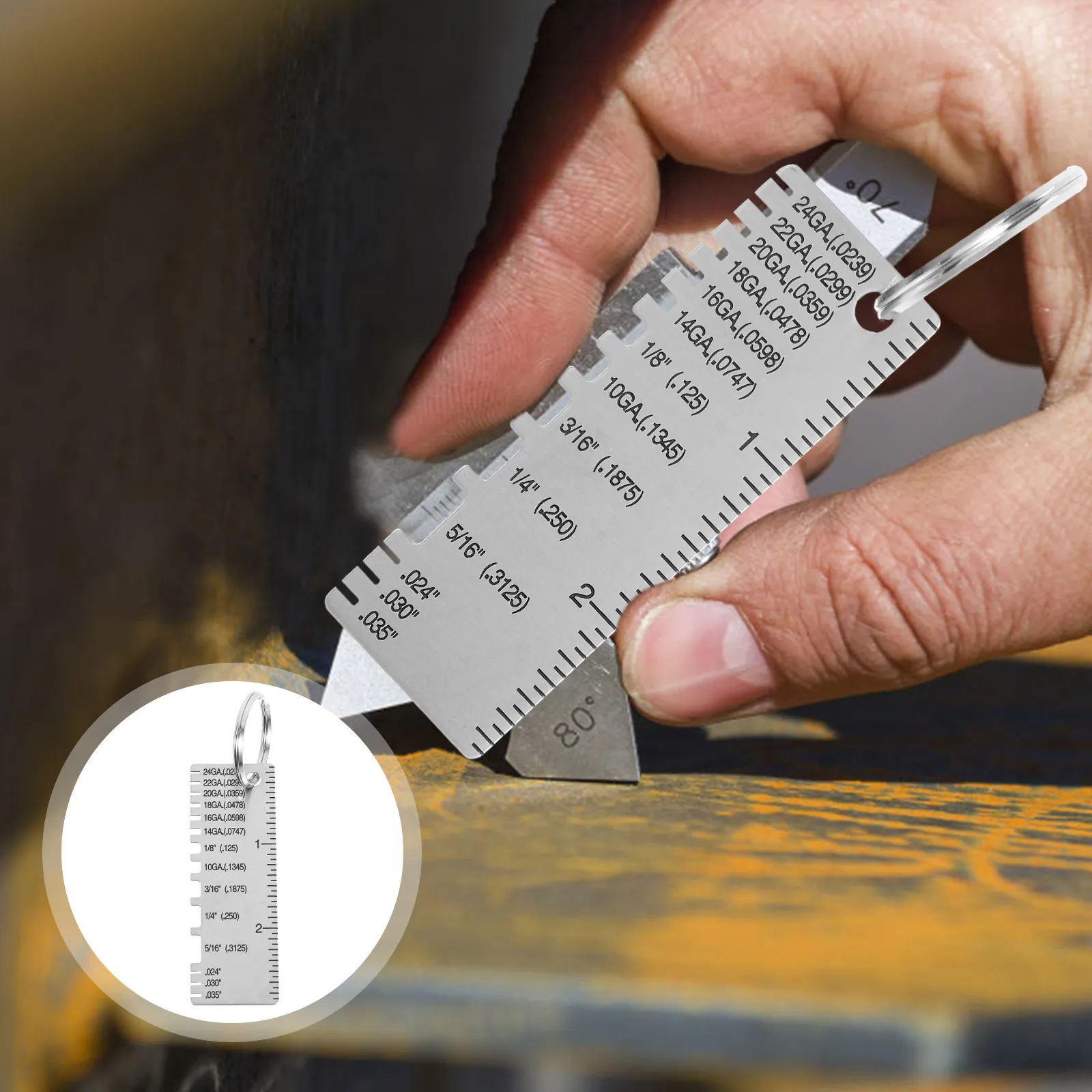 Inspection Weld Ruler Tag Standard Thickness Gauge Steel Silver Plated Size Tool
Inspection Weld Ruler Tag Standard Thickness Gauge Steel Silver Plated Size Tool