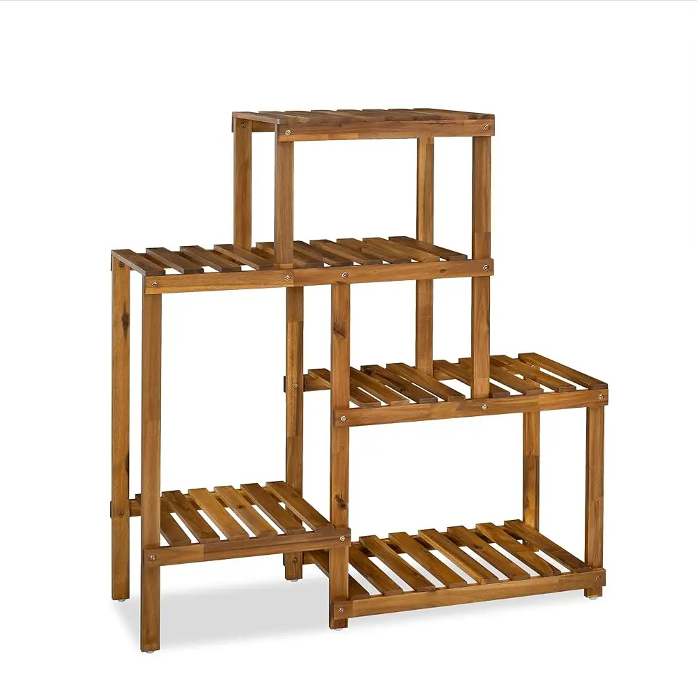 5 Tier Acacia Wood Plant Stand, Wooden Stepped Slatted Holder Up To 9 Pots, Tall 48 H Storage Ra Cabinet For Balcony Living
5 Tier Acacia Wood Plant Stand, Wooden Stepped Slatted Holder Up To 9 Pots, Tall 48 H Storage Ra Cabinet For Balcony Living