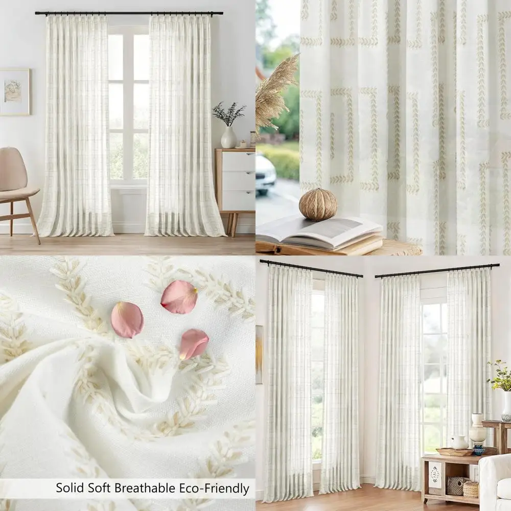 Удлиненные хлопковые вышитые геометрические шторы для конфиденциальности, 120 дюймов, плиссированные на завязках для декора гостиной
Удлиненные хлопковые вышитые геометрические шторы для конфиденциальности, 120 дюймов, плиссированные на завязках для декора гостиной