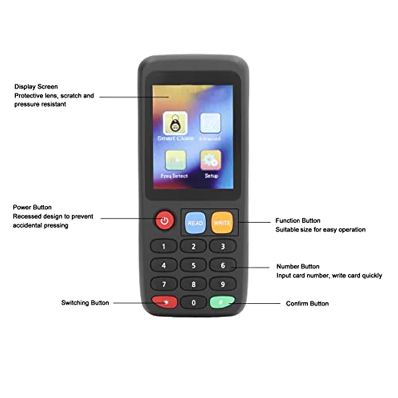 ABKI-X7 NFC Card Reader, RFID Card Copier Duplicator For IC ID Card, Smart Card RFID Copier ID IC Color Screen Durable Black Set
ABKI-X7 NFC Card Reader, RFID Card Copier Duplicator For IC ID Card, Smart Card RFID Copier ID IC Color Screen Durable Black Set