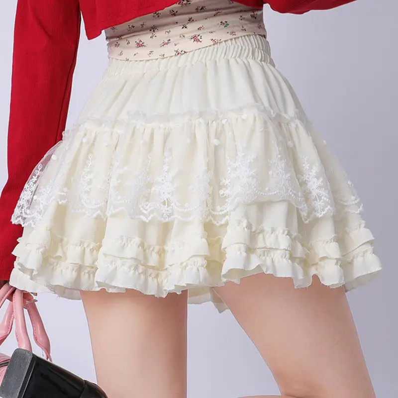 Sexy Lace Short Mini Skirt Women Spring Summer Fashion Ruffle Black White Party Dance Ballet Skirt Sweet Female Students
Sexy Lace Short Mini Skirt Women Spring Summer Fashion Ruffle Black White Party Dance Ballet Skirt Sweet Female Students