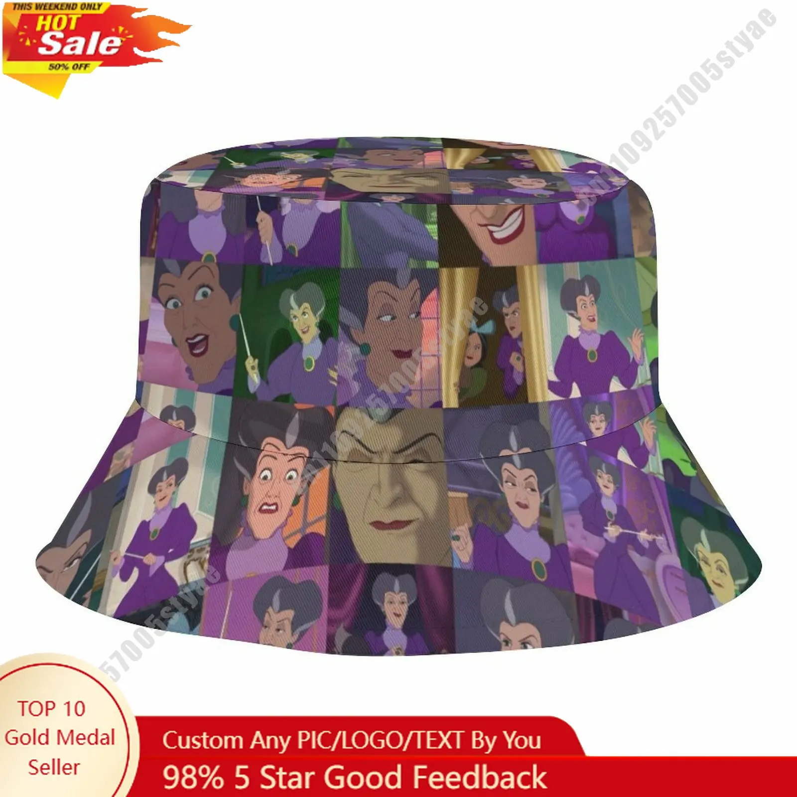 Lady Tremaine Bucket Hat Disney Cartoon Character Custom Design Upload Your Image Logo Fisherman Hat 50–54cm Head Circumference
Lady Tremaine Bucket Hat Disney Cartoon Character Custom Design Upload Your Image Logo Fisherman Hat 50–54cm Head Circumference