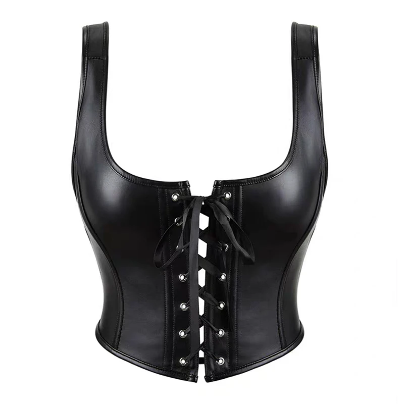 Faux Leather Corset Top with Straps Steampunk Bustier Underbust Waist Trainer Vest Gothic Women Vintage Sexy Korset Lingerie
Faux Leather Corset Top with Straps Steampunk Bustier Underbust Waist Trainer Vest Gothic Women Vintage Sexy Korset Lingerie