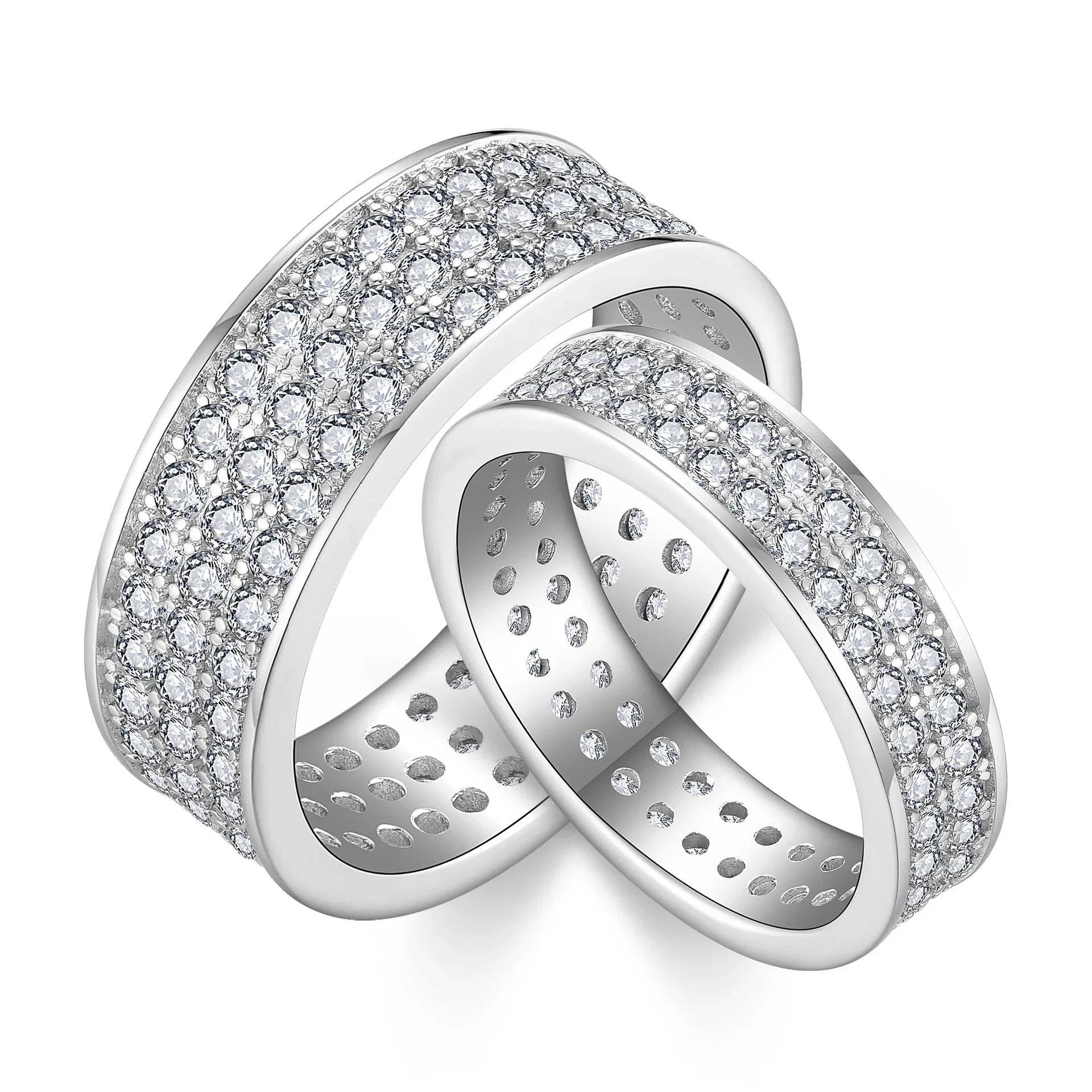 M-JAJA 1.8CT Moissanite Round Rings for Women and Man D VVS1 3 Row Lab Diamond Eternity Band 925 Silver Hip Hop Style Bling Ring
M-JAJA 1.8CT Moissanite Round Rings for Women and Man D VVS1 3 Row Lab Diamond Eternity Band 925 Silver Hip Hop Style Bling Ring