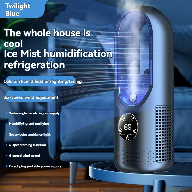 Mini Air Cooler Humidification Cooling USB Silent Timed Air Conditioning Fan Colorful Lights Night Light Led Screen 6 Wind Speed
Mini Air Cooler Humidification Cooling USB Silent Timed Air Conditioning Fan Colorful Lights Night Light Led Screen 6 Wind Speed