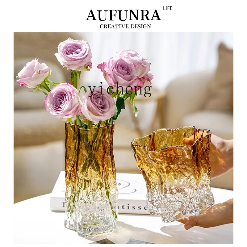 FY Glacier Vase Transparent Living Room Dining Table Water Flowers Rose Glass Ornament
FY Glacier Vase Transparent Living Room Dining Table Water Flowers Rose Glass Ornament