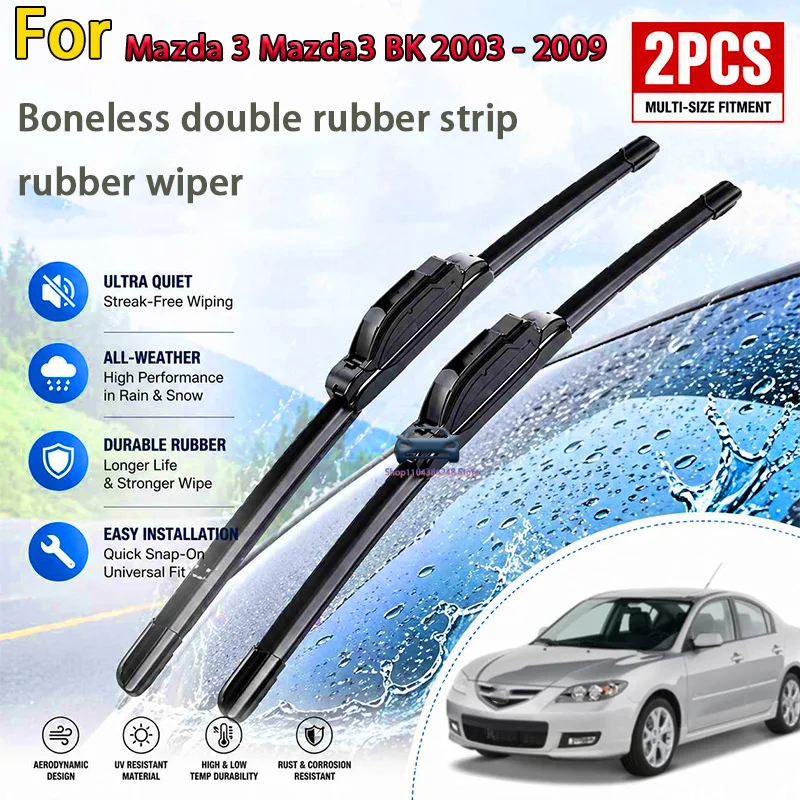 Front Wiper Blades For Mazda 3 Mazda3 BK 2003 - 2009 Windshield Windscreen Window Car Rain Brushes 21"+19" Modification Parts
Front Wiper Blades For Mazda 3 Mazda3 BK 2003 - 2009 Windshield Windscreen Window Car Rain Brushes 21"+19" Modification Parts