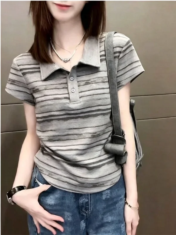 Summer 2026 Casual Style plus Size Women's Striped Short Sleeve Loose Slimming Fashionable Versatile Loose Top T-shirt
Summer 2026 Casual Style plus Size Women's Striped Short Sleeve Loose Slimming Fashionable Versatile Loose Top T-shirt