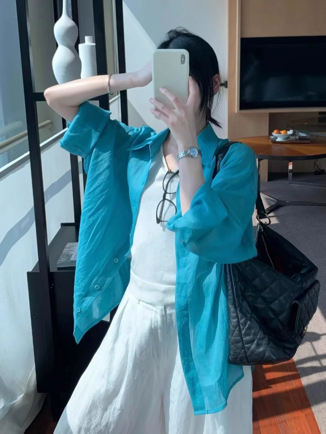 Korean Style Thin Sun Protection Shirt Women Summer Loose Slimming Casual Fashion High-End Feeling Shirt Trendy Collar
Korean Style Thin Sun Protection Shirt Women Summer Loose Slimming Casual Fashion High-End Feeling Shirt Trendy Collar