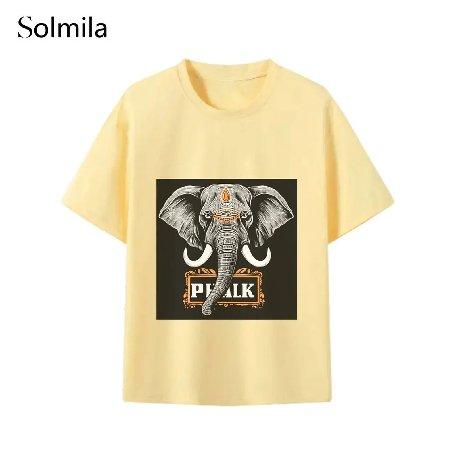 2025 Summer Women Casual Loose Korean Popular Clothes Elephant Head Print Stretch Solid Color Short Sleeved Comfortable T Shirt
2025 Summer Women Casual Loose Korean Popular Clothes Elephant Head Print Stretch Solid Color Short Sleeved Comfortable T Shirt